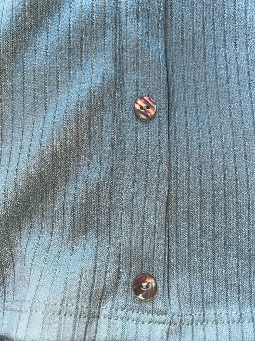 Mi Ami Ribbed Square-Neck Button-Front Top in Mint - Picture 7 of 7